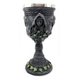 Mother Maiden Crone goblet 8 inches front view for ritual chalice use, altar decor, and ceremonial drinking vessel.