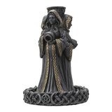 Mother, Maiden, Crone incense burner statue for backflow incense cone use in meditation practice, moon rituals, and altar decor.