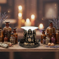 Mother Maiden Crone oil burner front view for essential oil warming, aromatherapy, and altar decor.