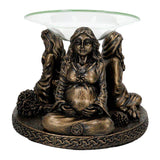 Mother Maiden Crone oil burner front view for essential oil warming, aromatherapy, and altar decor.