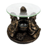 Mother Maiden Crone oil burner full view, Triple Goddess design for altar and meditation space decor.