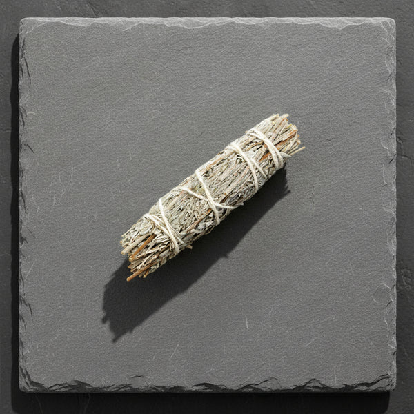 Mountain Sage and Frankincense Smudge Stick 4 inch for space cleansing and meditation.