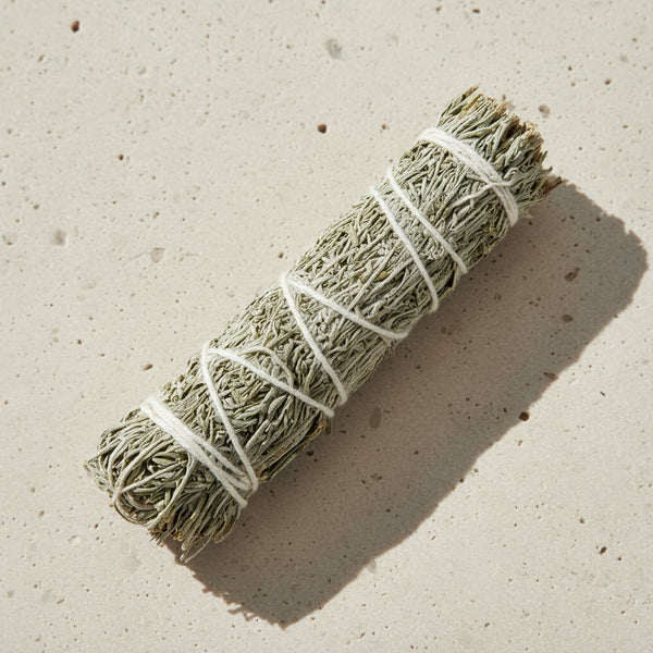 Mountain Sage and Myrrh smudge stick for purification, meditation, and ritual cleansing.