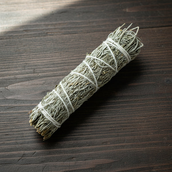 Mountain Sage and White Copal Smudge Stick 4 inch for meditation and intention-setting rituals.
