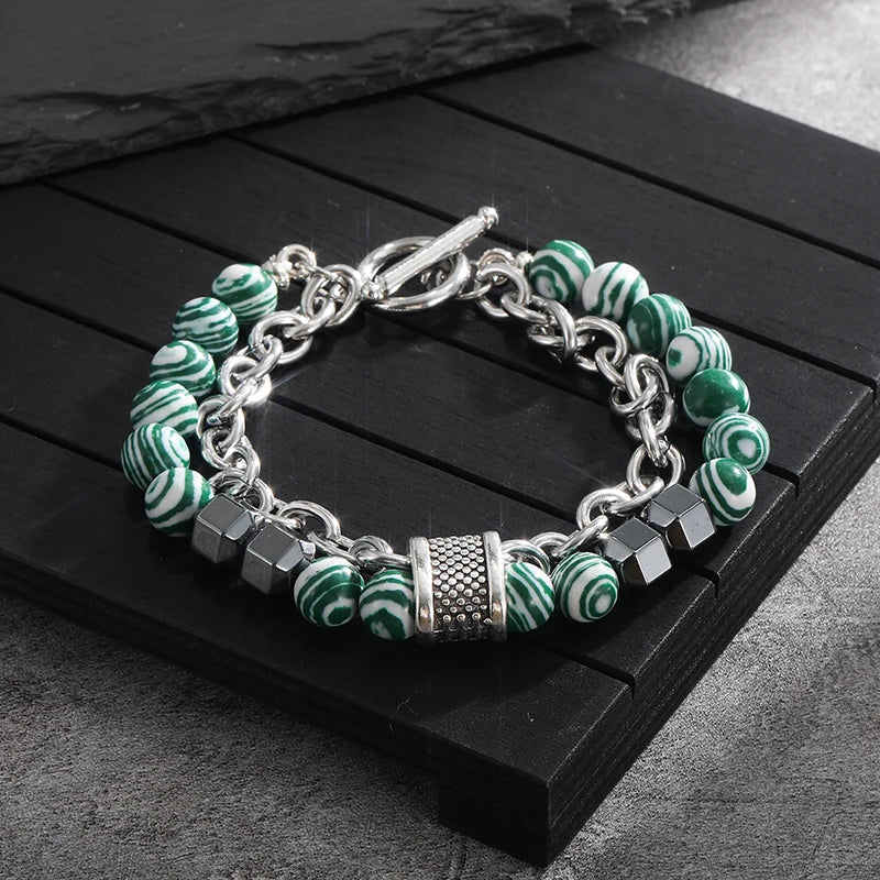 Multicolor chakra beaded bracelet set for meditation, chakra work, and fashionable everyday wear.