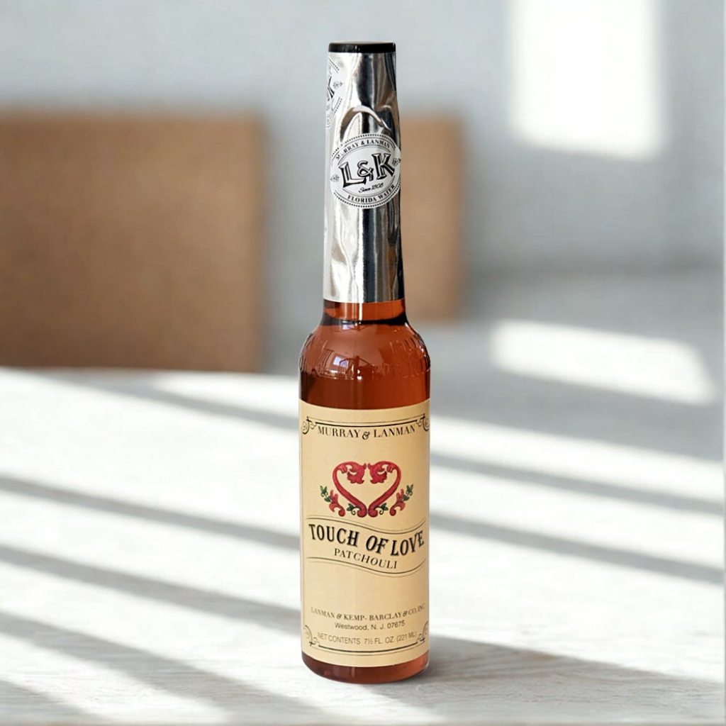 Murray & Lanman Florida Water Touch of Patchouli Cologne bottle for prayer, energy cleansing, and ceremonial practice.