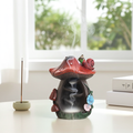 Mushroom backflow cone incense burner ceramic holder for cascading smoke display, meditation, and aromatherapy use.
