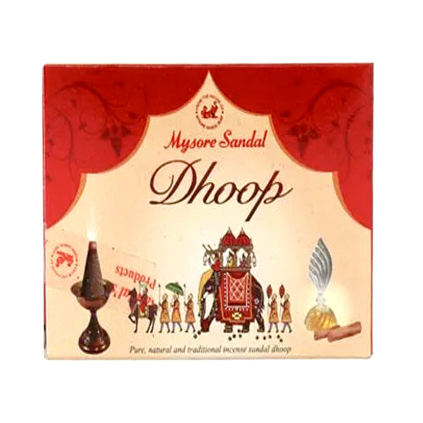 Mysore Sandal Dhoop Incense Cones for meditation, prayer, and purifying home fragrance.