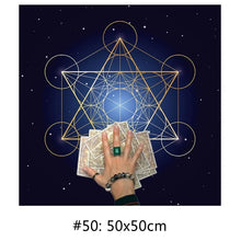 Mystic Tarot & Divination Tablecloth altar cloth for tarot rituals, spiritual guidance, and sacred table use.