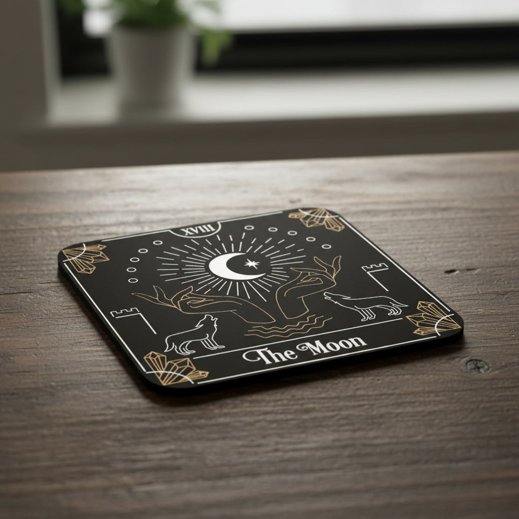 Tarot Card Coaster Set coasters for resting mugs, glasses, and iced drinks during daily use and entertaining.