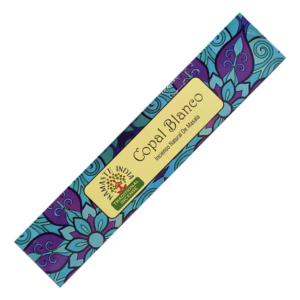 Namaste India Natural Masala Incense Sticks Copal White for purification and meditation rituals.