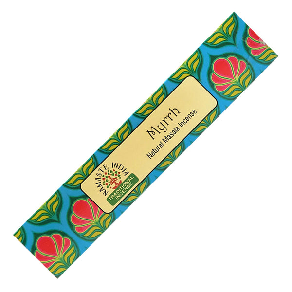 Namaste India Natural Masala Incense Sticks Myrrh for meditation, cleansing, and daily rituals.