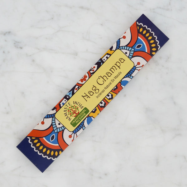 Namaste India Natural Masala Incense Sticks Nag Champa for meditation, prayer, and daily fragrance.