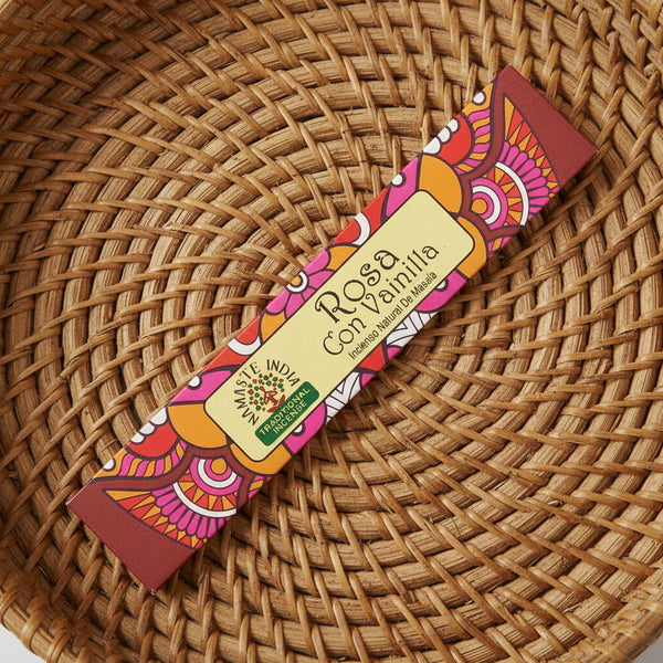 Namaste India Natural Masala Incense Sticks - Rose with Vanilla