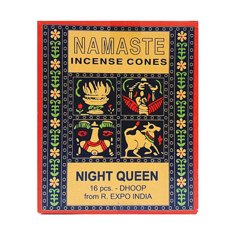 Namaste Incense Cones Night Queen for relaxation, meditation, and evening ambiance.