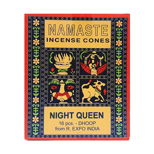 Namaste Incense Cones Night Queen for relaxation, meditation, and evening ambiance.