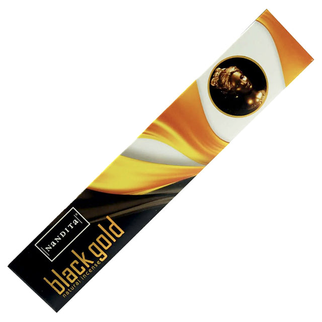 Nandita Black Gold Incense Sticks for meditation, relaxation, and evening rituals.