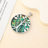Natural Abalone Shell Tree of Life pendant for jewelry crafting, boho necklace making, and symbolic accessory use.
