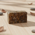Natural African Black Soap 16oz premium cut from Ghana for deep cleansing, acne support, and daily skin care.