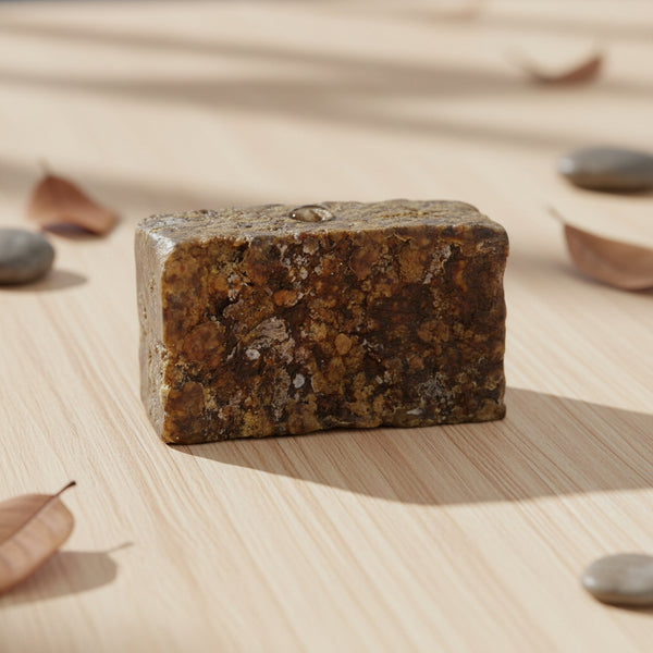 Natural African Black Soap 16oz premium cut from Ghana for deep cleansing, acne support, and daily skin care.
