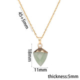 Stainless Steel Adjustable Agate Point Pendant necklace for crystal-inspired fashion, daily wear, and gift giving.