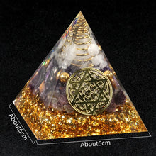 Natural Amethyst Chakra Healing Pyramid for meditation, energy healing, and home décor.