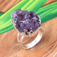 Natural Amethyst Druzy Reiki Crystal Ring for meditation, gifting, and crystal jewelry.