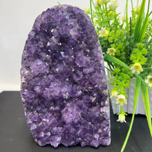 Natural Amethyst Geode Quartz Crystal Cluster for meditation, home décor, and crystal collecting.