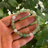 Natural Aventurine bead bracelet with green crystal stones for meditation wear, spiritual practice, and everyday fashion use.