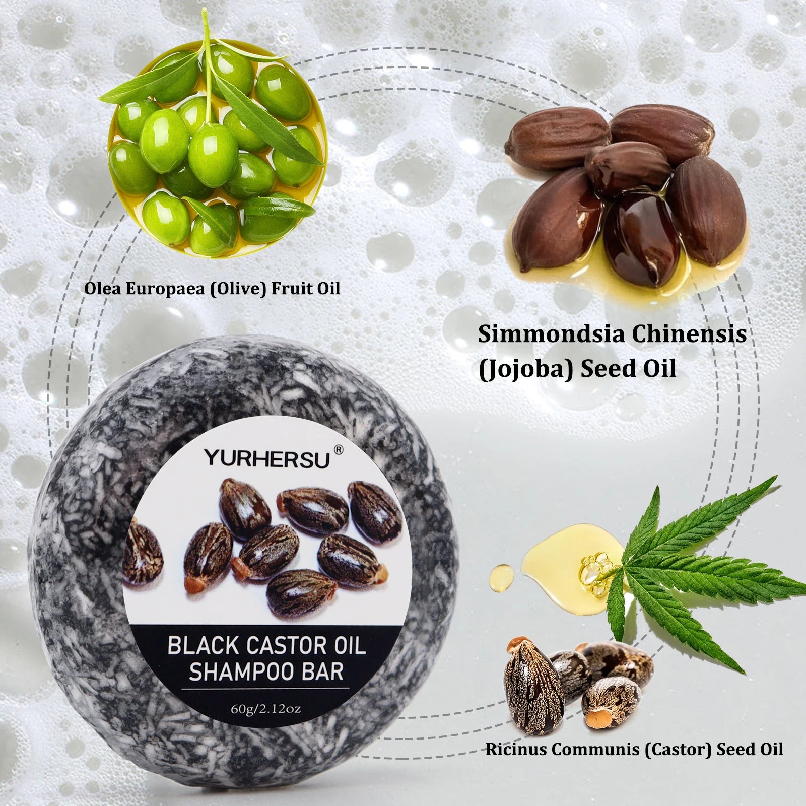 Natural Black Castor Oil shampoo bar for cleansing hair, refreshing the scalp, and everyday hair care.