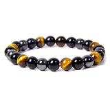 Natural Black Obsidian gemstone magnetic bracelet for chakra balancing, calming routines, and daily bracelet wear.