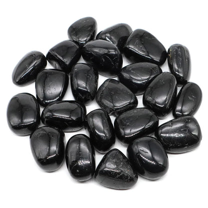 Natural Black Tourmaline Tumbled Stone for meditation, crafts, and crystal healing.