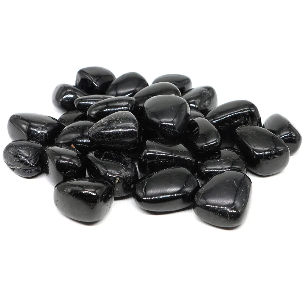 Natural Black Tourmaline Tumbled Stone for meditation, crafts, and crystal healing.