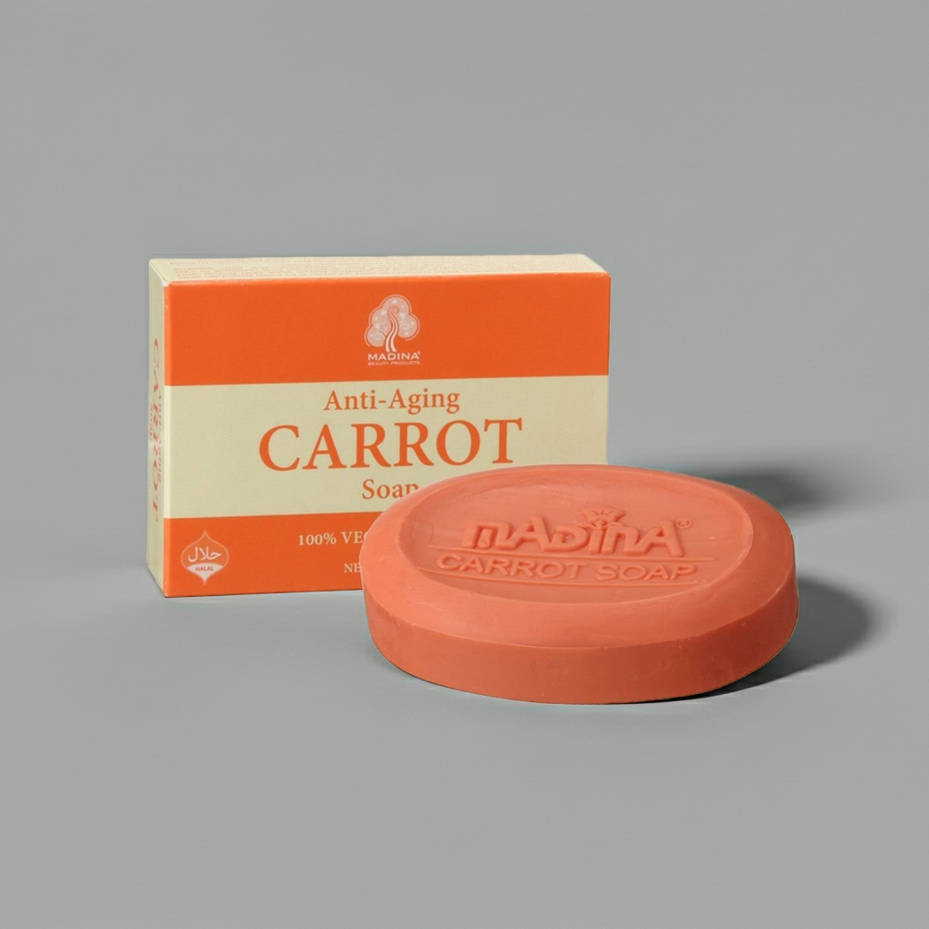 Natural Carrot soap bar for anti aging skincare, daily cleansing, and personal care use.