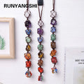 Natural Crystal Chakra Car Pendant for meditation, home décor, and car accessories.