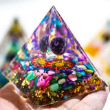 Natural Crystal Energy Generator Pyramid for meditation, energy healing, and home décor.