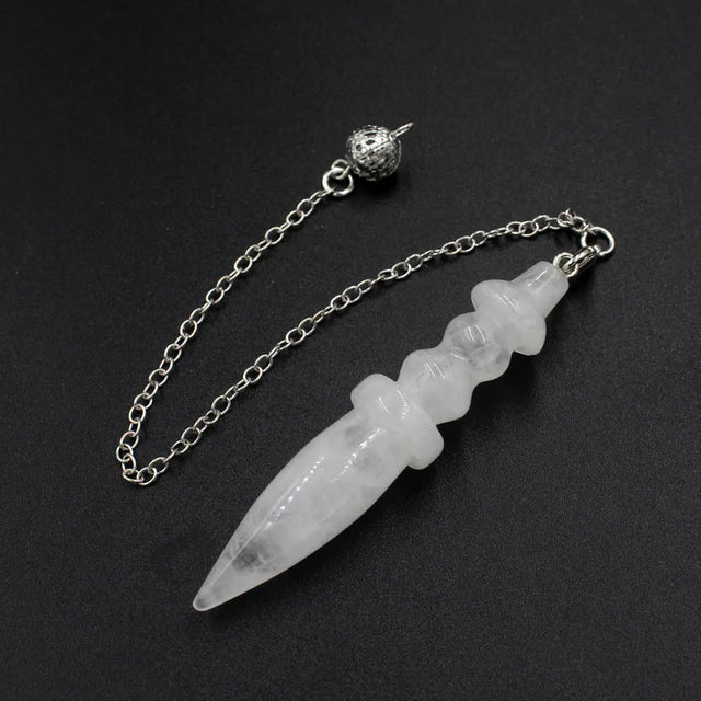 Natural Crystal Pendulum Pendant for dowsing, divination, and energy work.
