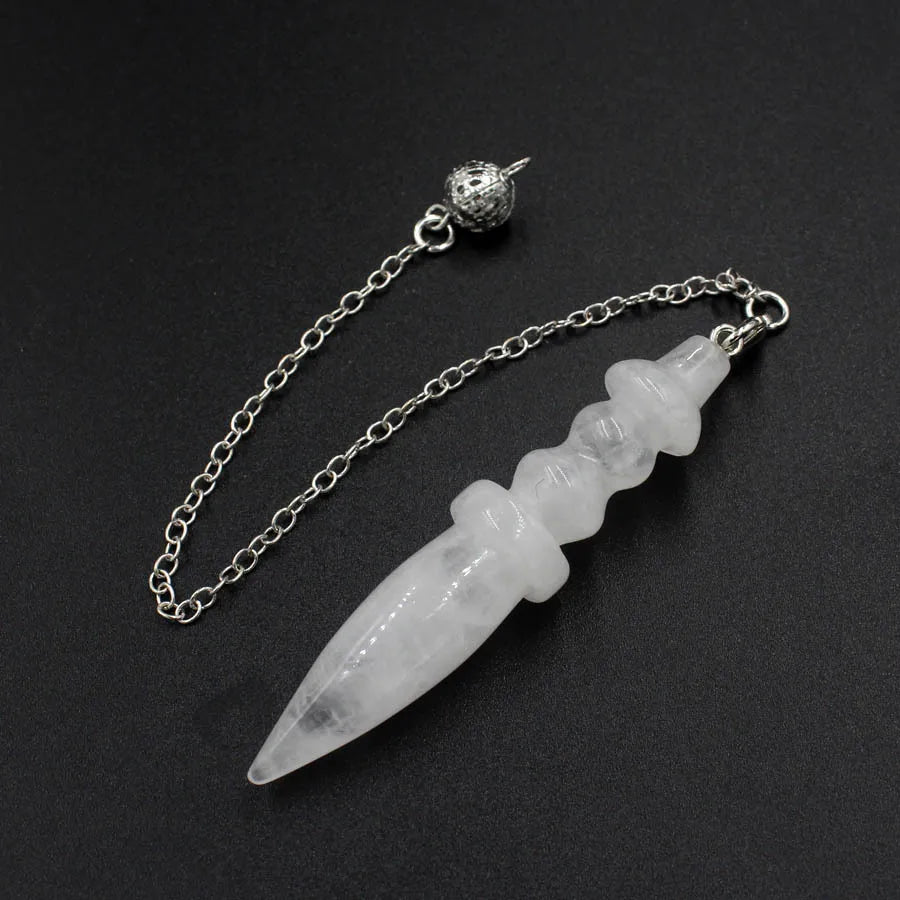 Natural Crystal Pendulum Pendant for dowsing, divination, and energy work.