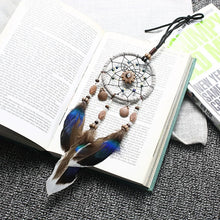 Natural feather Mini Car Dream Catcher hanging charm for rearview mirror decoration, energy cleansing, and daily driving use.