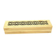 Natural finish wood incense box burner small size closed for storing incense sticks and ash catching.