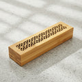 Natural finish wood incense box burner small size closed for storing incense sticks and ash catching.