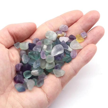 Natural Fluorite Quartz Crystal Chips for meditation, crafts, and crystal healing.