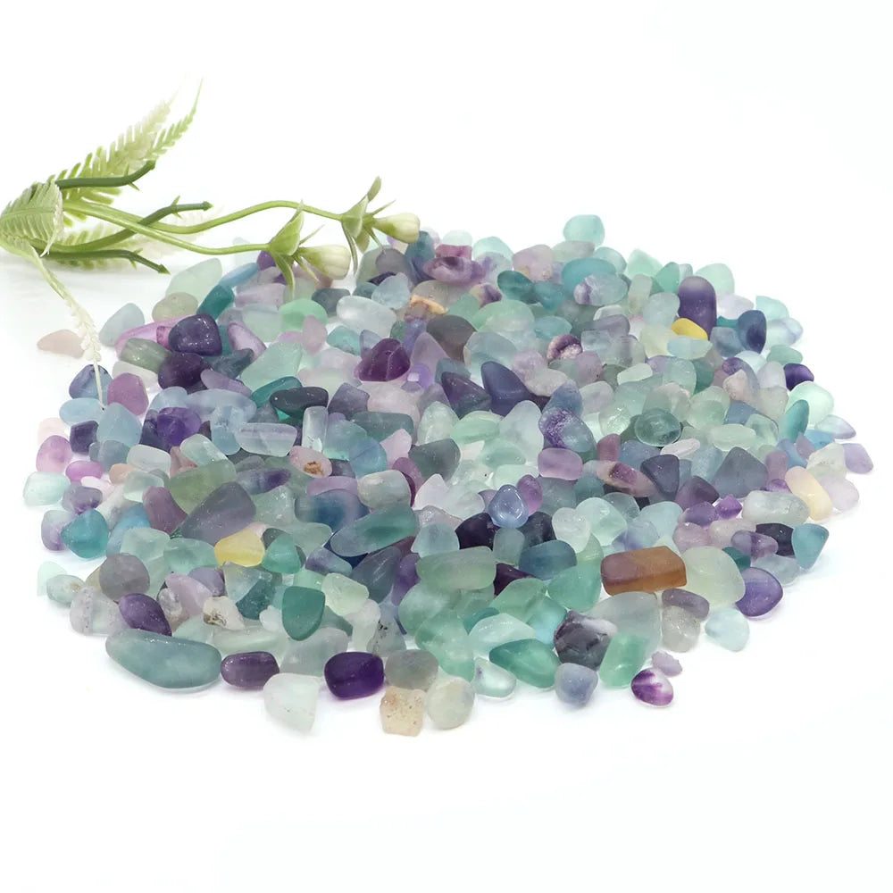 Natural Fluorite Quartz Crystal Chips for meditation, crafts, and crystal healing.