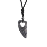 Trendy Natural Stone Wolf Tooth Pendant necklace for everyday jewelry wear, layered styling, and boho fashion looks.