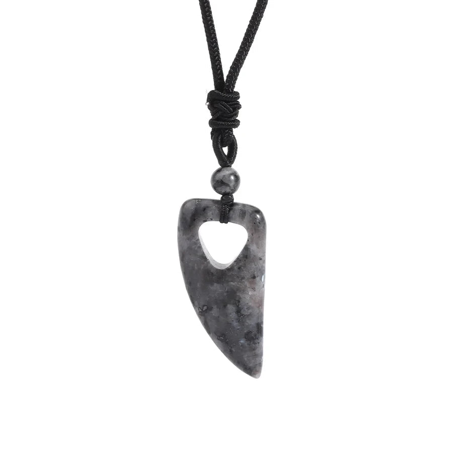 Trendy Natural Stone Wolf Tooth Pendant necklace for everyday jewelry wear, layered styling, and boho fashion looks.