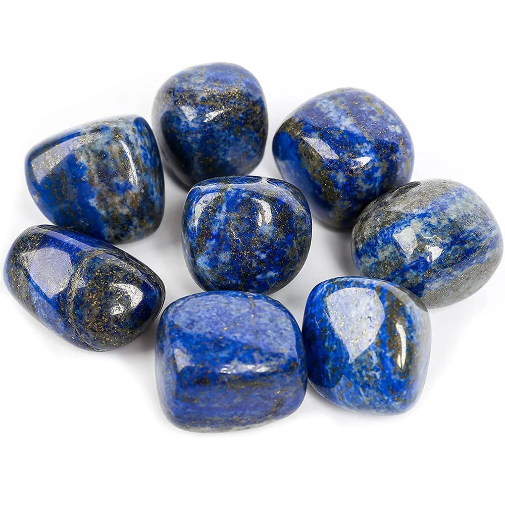 Natural Lapis Lazuli Tumbled Stones for meditation, crafts, and crystal healing.