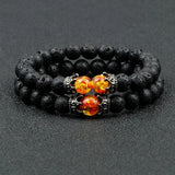 Black Lava Stone & Tiger Eye Crown Bracelet bead bracelet for chakra work, grounding rituals, and casual daily use.