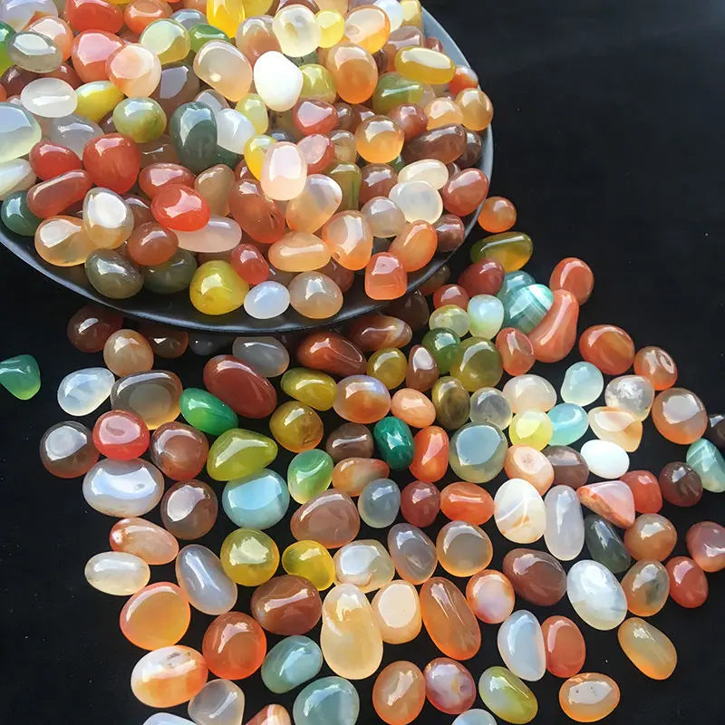 Natural Mixed Agate Tumbled Stones for meditation, crafts, and crystal healing.