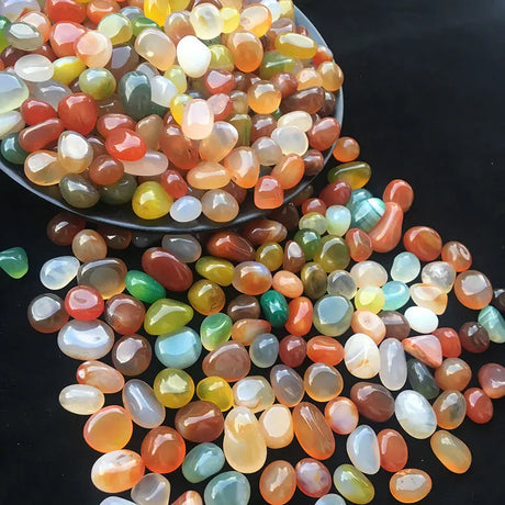 Natural Mixed Agate Tumbled Stones for meditation, crafts, and crystal healing.