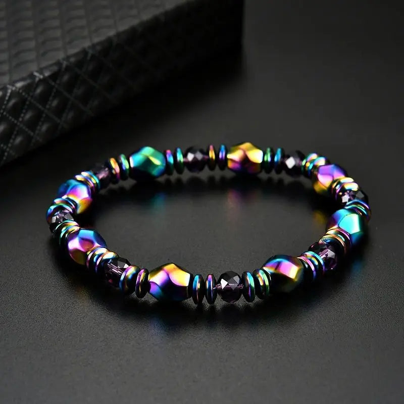 Natural obsidian wrist bracelet for reducing fatigue, promoting calm, and all-day wellness wear.